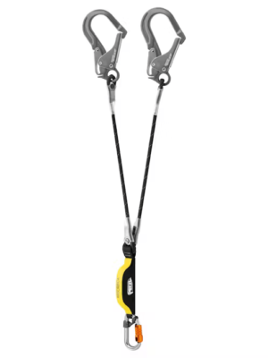 Petzl lanyard with twin hooks